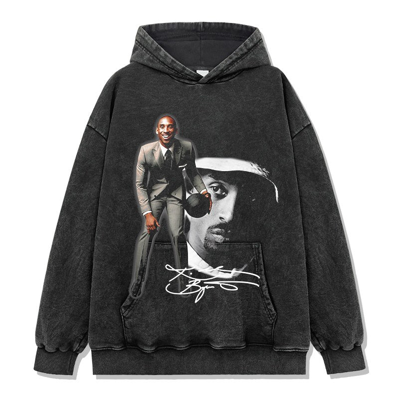 KOBE BRYANT VINTAGE HOODIE – שחור שטוף