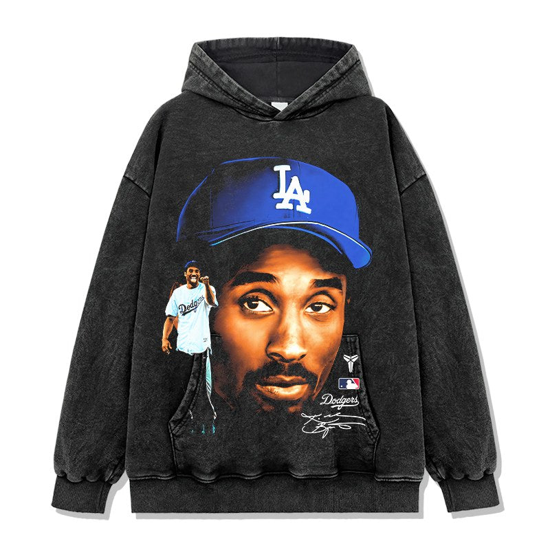 KOBE BRYANT VINTAGE HOODIE – שחור שטוף