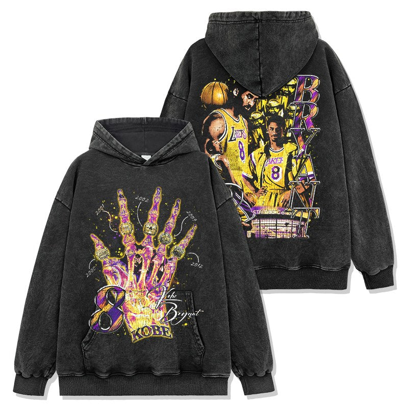 KOBE BRYANT VINTAGE HOODIE – שחור שטוף