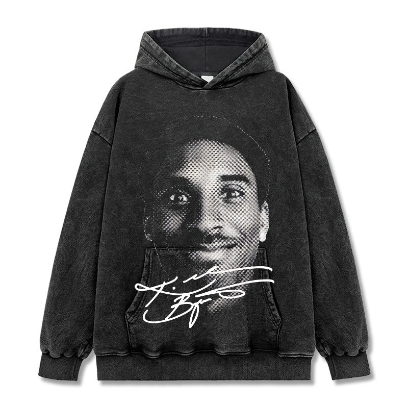 KOBE BRYANT VINTAGE HOODIE – שחור שטוף
