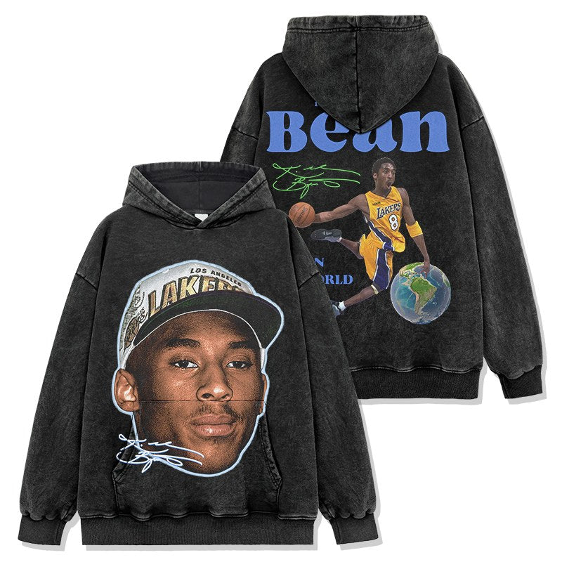 KOBE BRYANT VINTAGE HOODIE – שחור שטוף