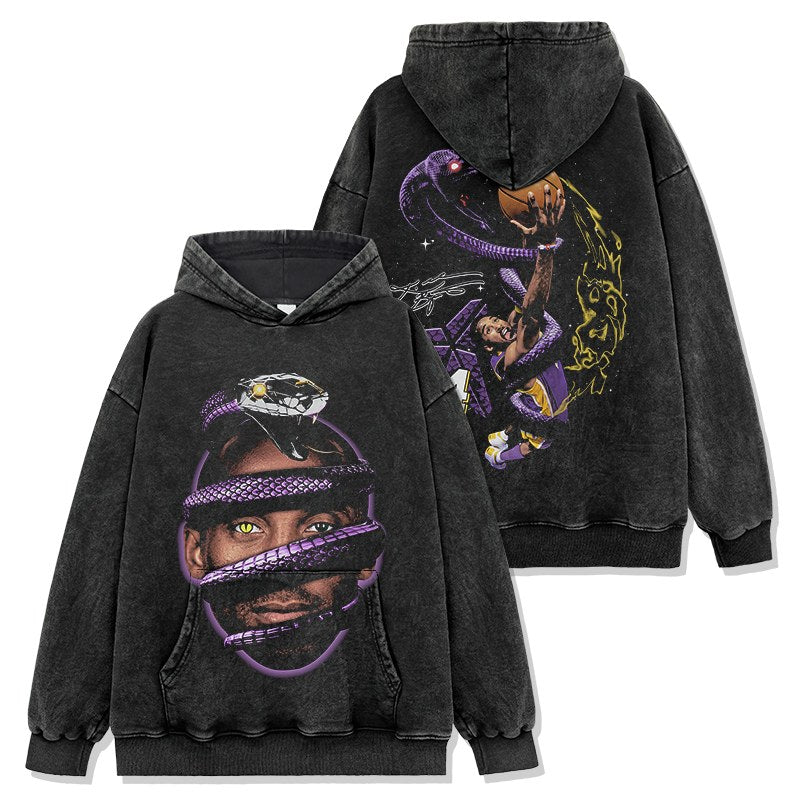KOBE BRYANT VINTAGE HOODIE – שחור שטוף
