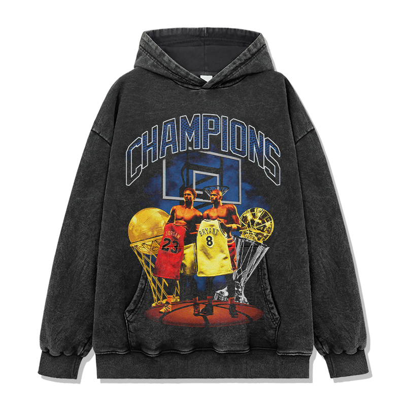 KOBE BRYANT VINTAGE HOODIE – שחור שטוף