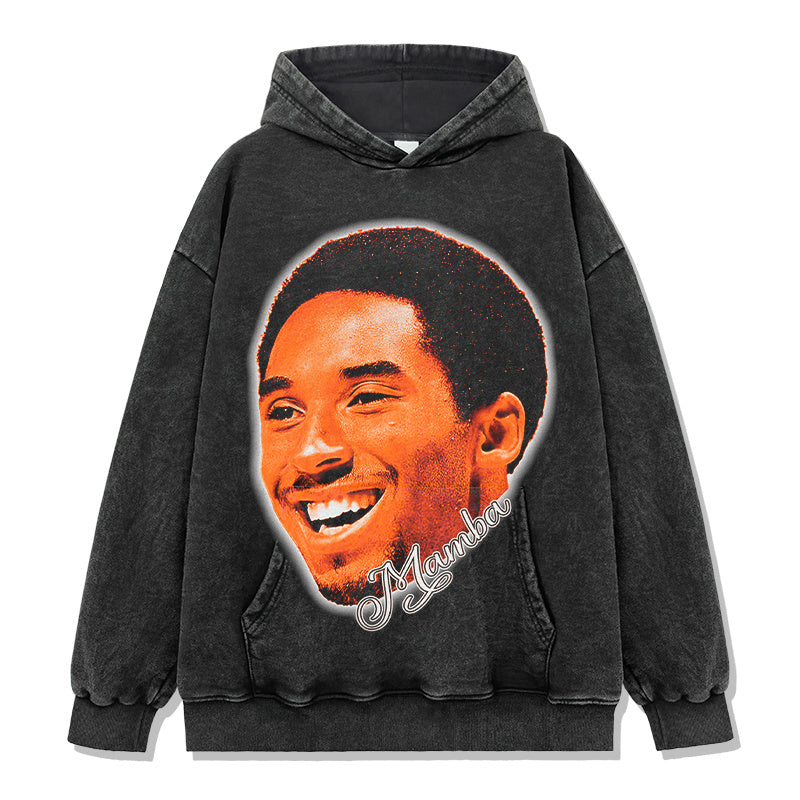 KOBE BRYANT VINTAGE HOODIE – שחור שטוף