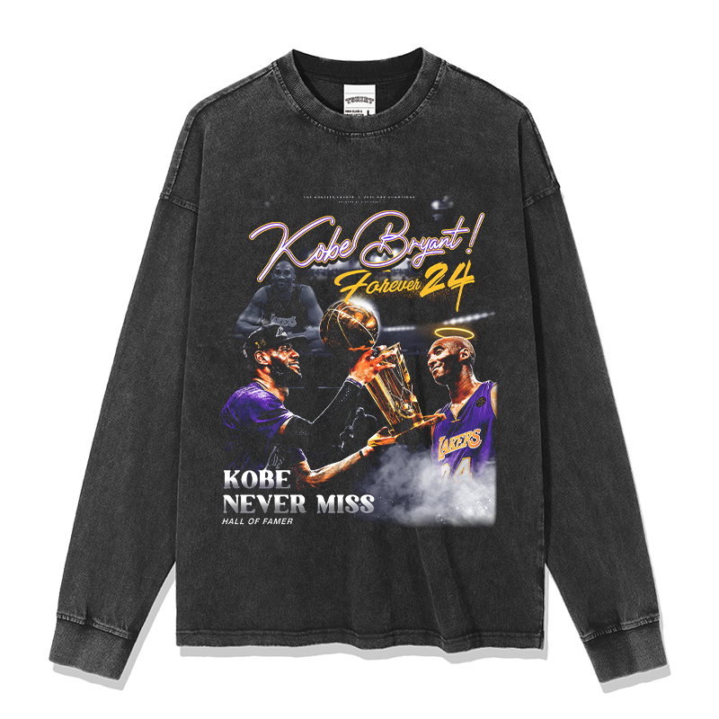 KOBE BRYANT & LEBRON JAMES LONG SLEEVE – שחור שטוף