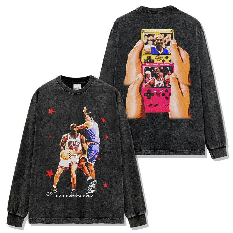 KOBE BRYANT & MICHAEL JORDAN LONG SLEEVE – שחור שטוף