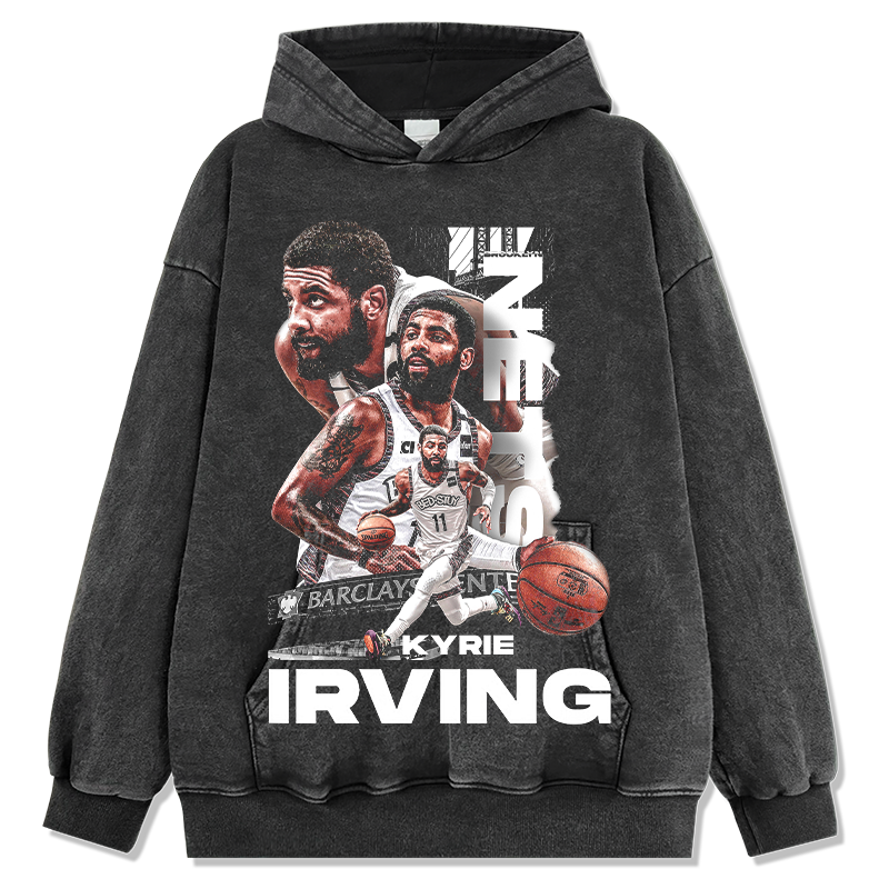KYRIE IRVING VINTAGE HOODIE – שחור שטוף