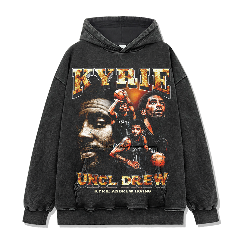 KYRIE IRVING VINTAGE HOODIE – שחור שטוף