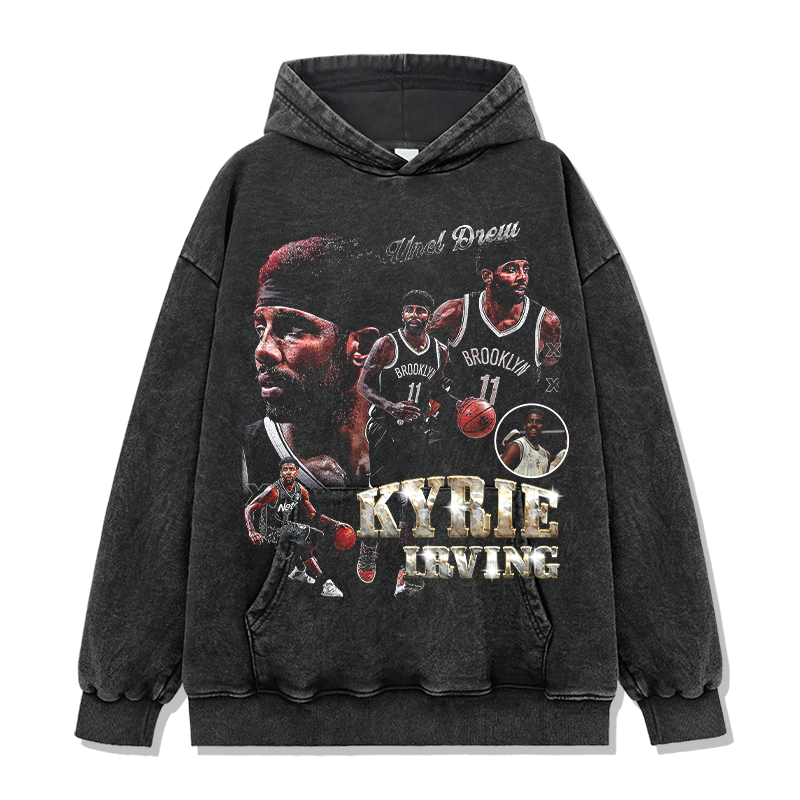 KYRIE IRVING VINTAGE HOODIE – שחור שטוף