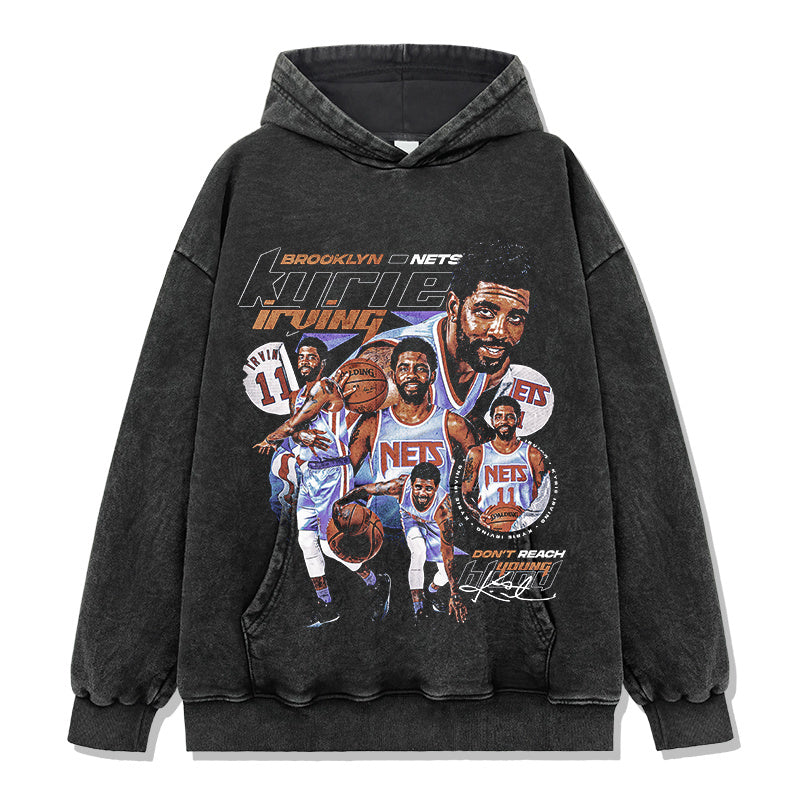 KYRIE IRVING VINTAGE HOODIE – שחור שטוף
