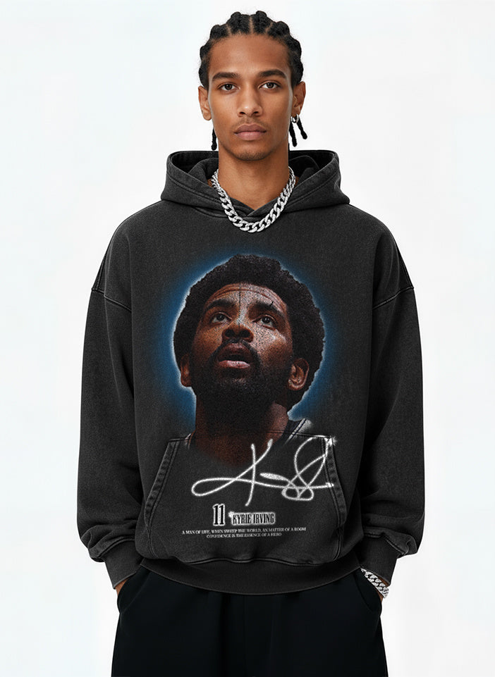 KYRIE IRVING VINTAGE HOODIE – שחור שטוף
