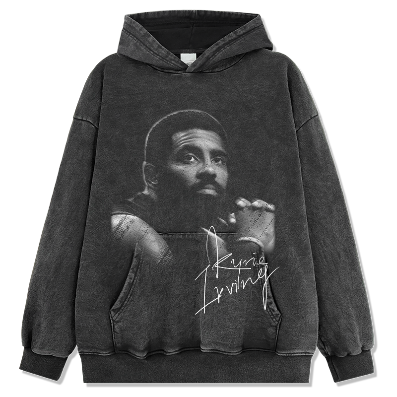 KYRIE IRVING VINTAGE HOODIE – שחור שטוף