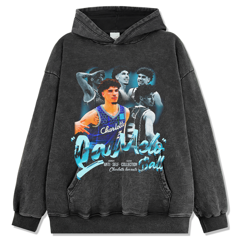LAMELO BALL VINTAGE HOODIE – שחור שטוף