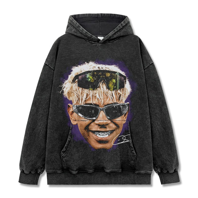 LAMINE YAMAL VINTAGE HOODIE – שחור שטוף