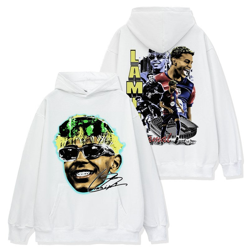 LAMINE YAMAL VINTAGE HOODIE – לבן