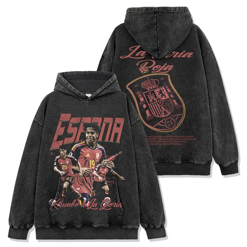 LAMINE YAMAL VINTAGE HOODIE – שחור שטוף