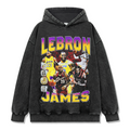 LEBRON JAMES VINTAGE HOODIE – שחור שטוף