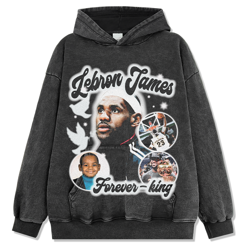 LEBRON JAMES VINTAGE HOODIE – שחור שטוף