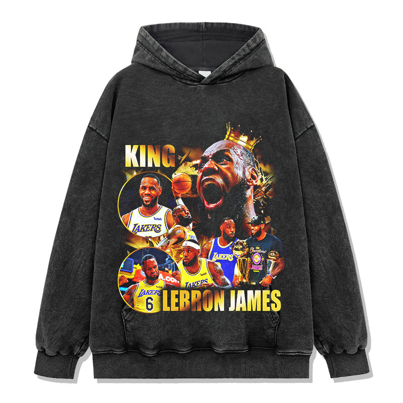 LEBRON JAMES VINTAGE HOODIE – שחור שטוף