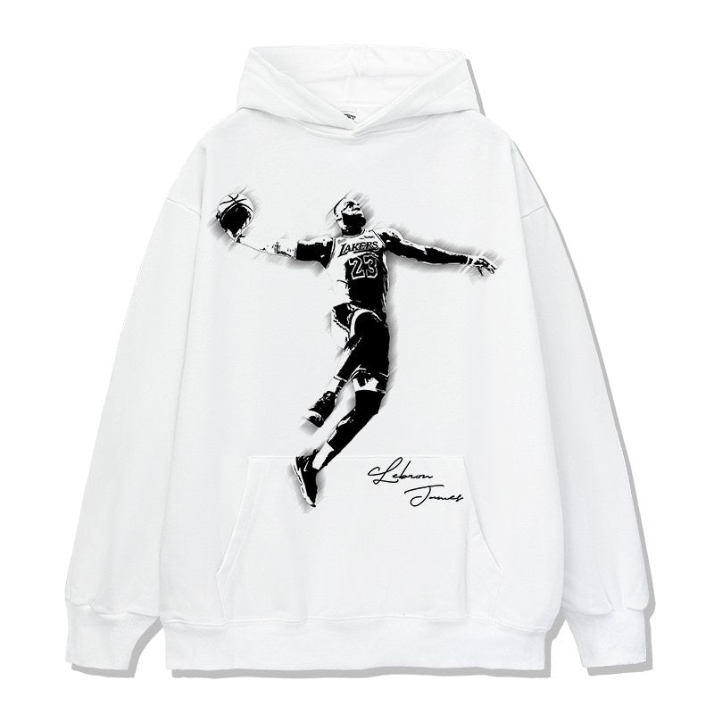 LEBRON JAMES VINTAGE HOODIE – לבן