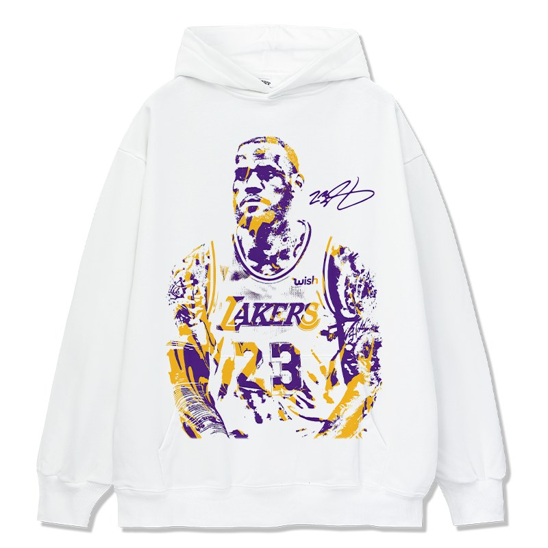 LEBRON JAMES VINTAGE HOODIE – לבן