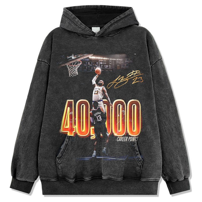 LEBRON JAMES VINTAGE HOODIE – שחור שטוף