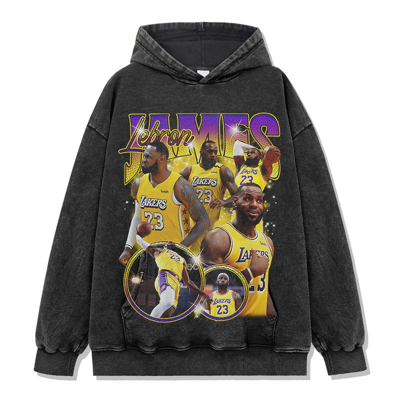 LEBRON JAMES VINTAGE HOODIE – שחור שטוף