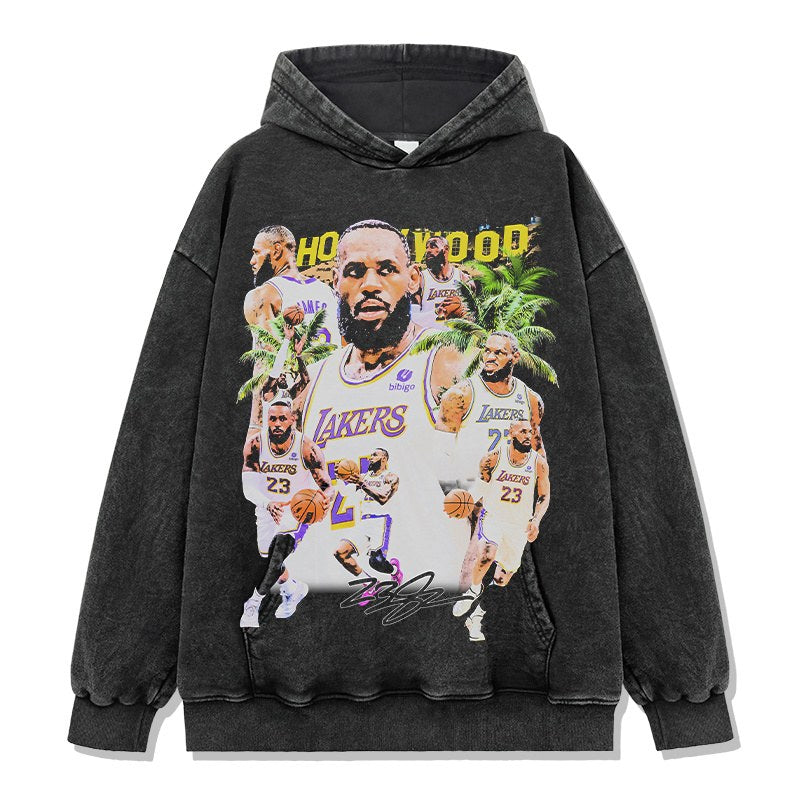LEBRON JAMES VINTAGE HOODIE – שחור שטוף