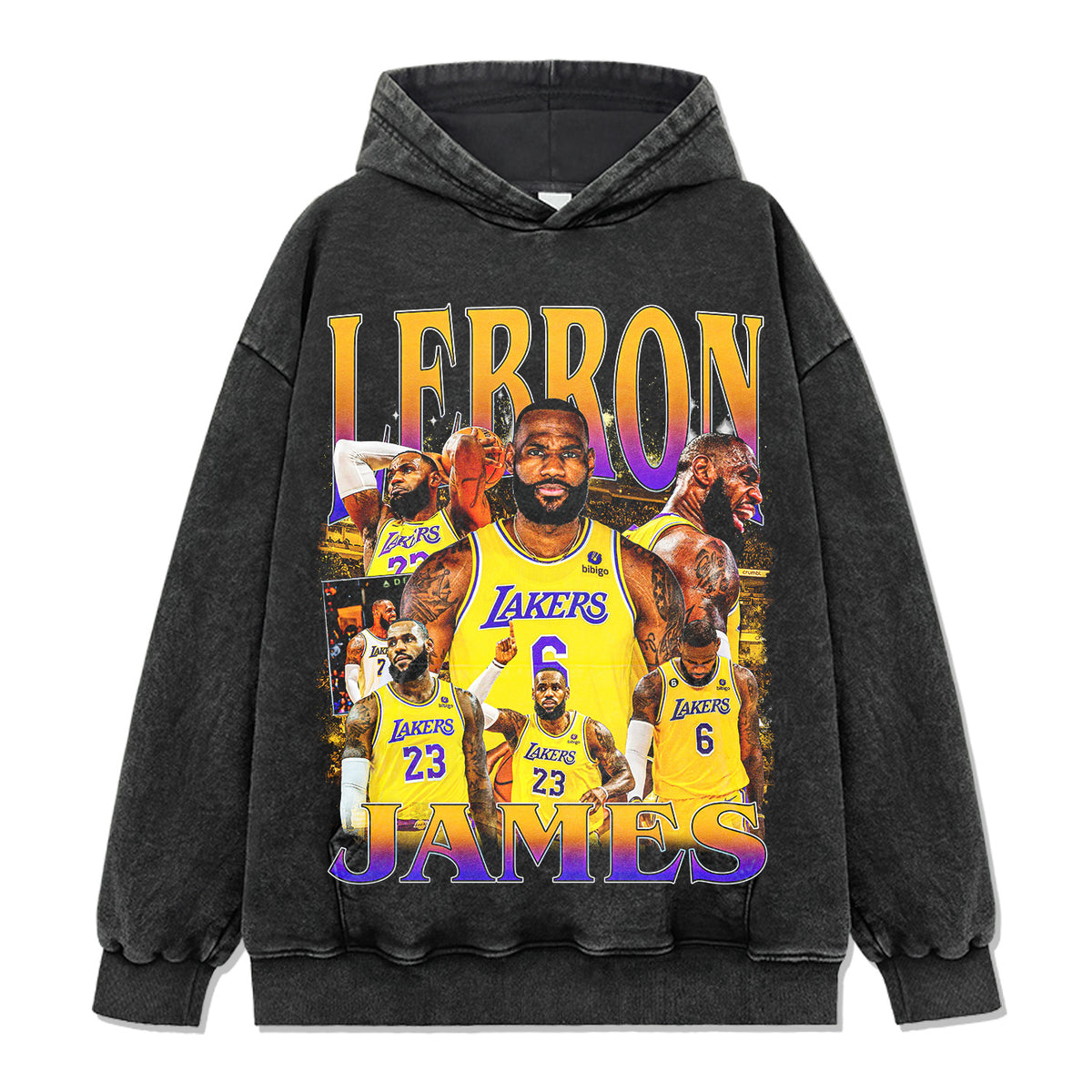 LEBRON JAMES VINTAGE HOODIE – שחור שטוף