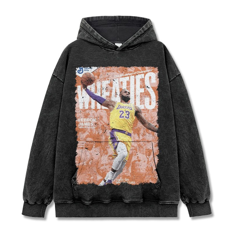LEBRON JAMES VINTAGE HOODIE – שחור שטוף
