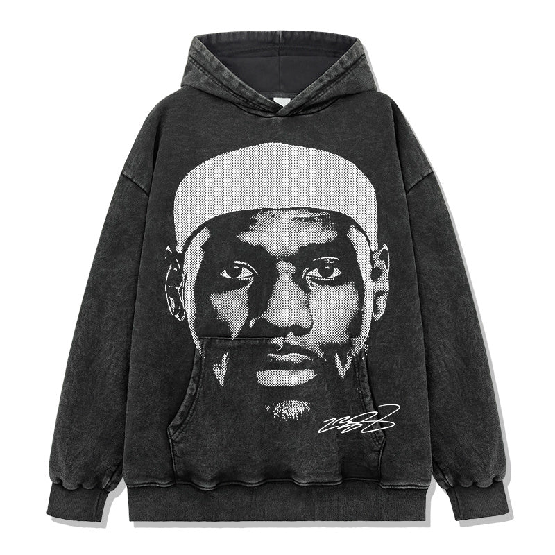 LEBRON JAMES VINTAGE HOODIE – שחור שטוף
