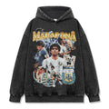 MARADONA VINTAGE HOODIE – שחור שטוף
