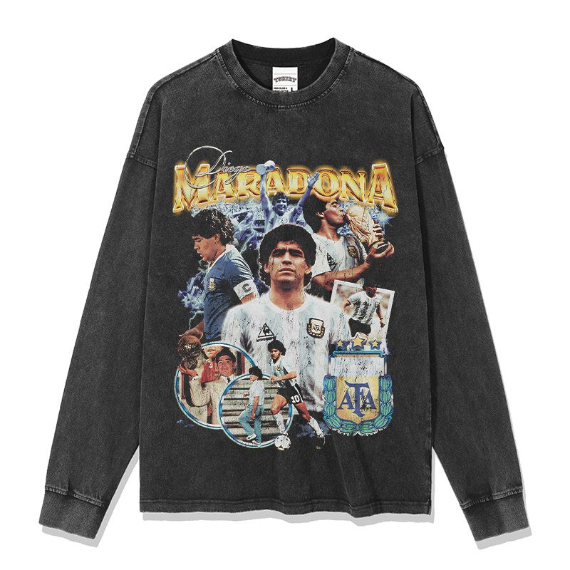 MARADONA LONG SLEEVE – שחור שטוף