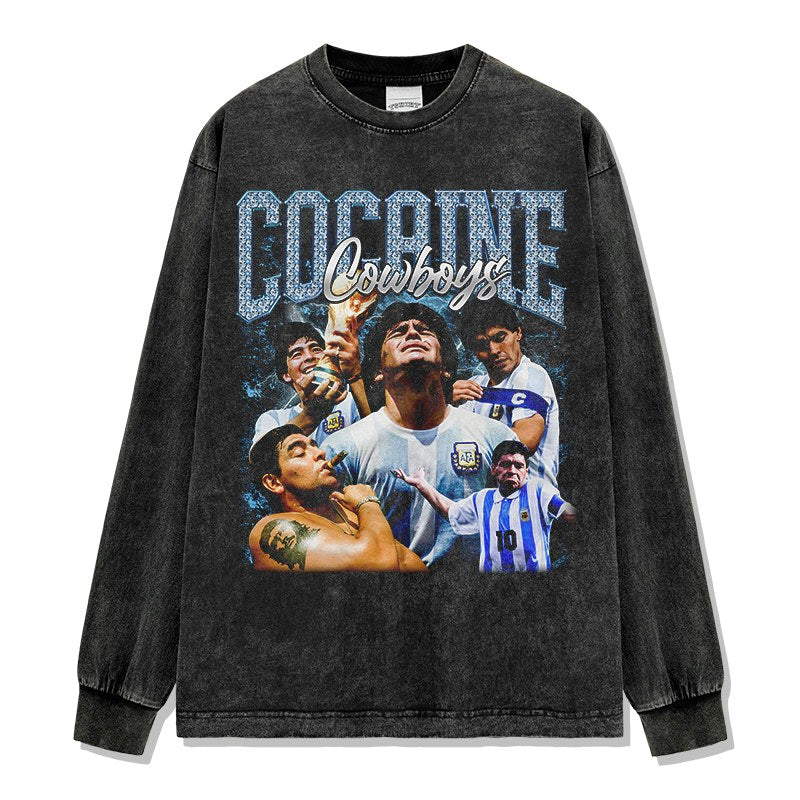 MARADONA LONG SLEEVE – שחור שטוף