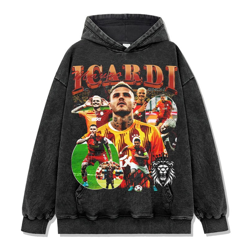 MAURO ICARDI VINTAGE HOODIE – שחור שטוף
