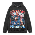 MBAPPÉ VINTAGE HOODIE – שחור שטוף