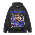MBAPPÉ VINTAGE HOODIE – שחור שטוף