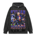 MBAPPÉ VINTAGE HOODIE – שחור שטוף