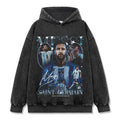 MESSI VINTAGE HOODIE – שחור שטוף