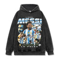 MESSI VINTAGE HOODIE – שחור שטוף