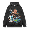 MESSI VINTAGE HOODIE – שחור שטוף