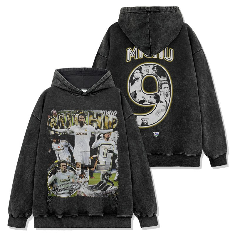 MICHU VINTAGE HOODIE – שחור שטוף