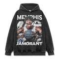 JA MORANT VINTAGE HOODIE – שחור שטוף