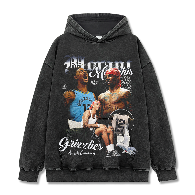 JA MORANT VINTAGE HOODIE · HARDWOOD