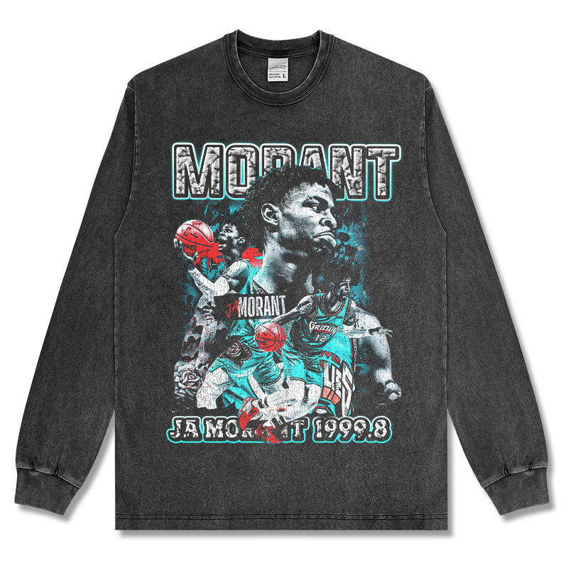 JA MORANT LONG SLEEVE – שחור שטוף