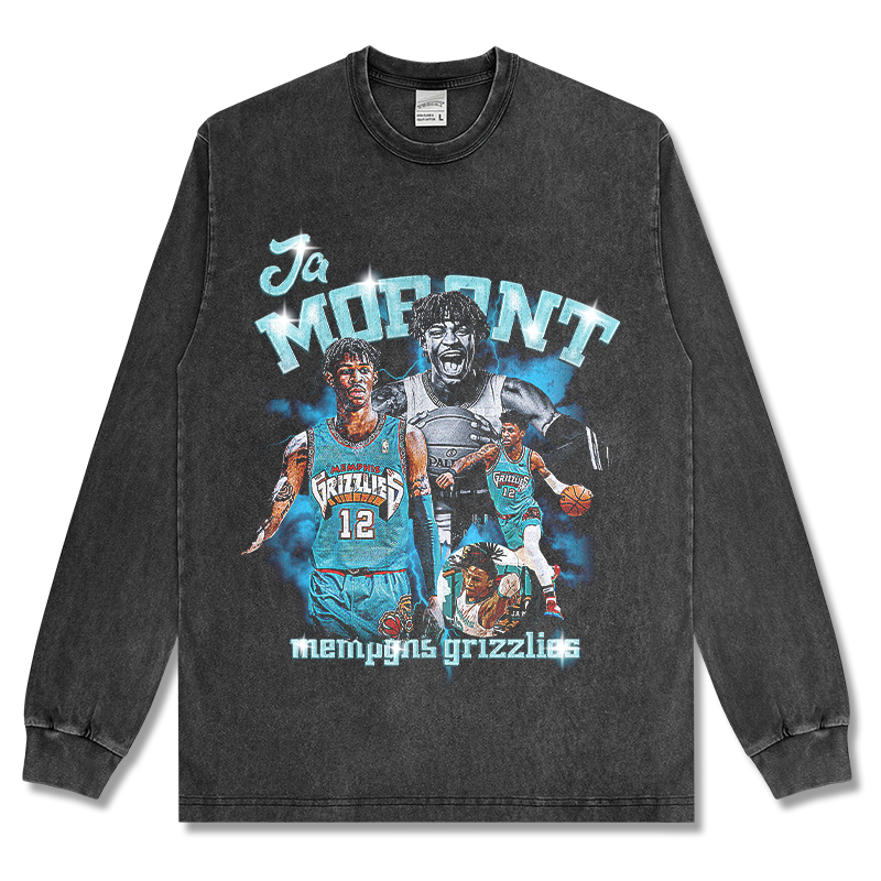 JA MORANT LONG SLEEVE – שחור שטוף