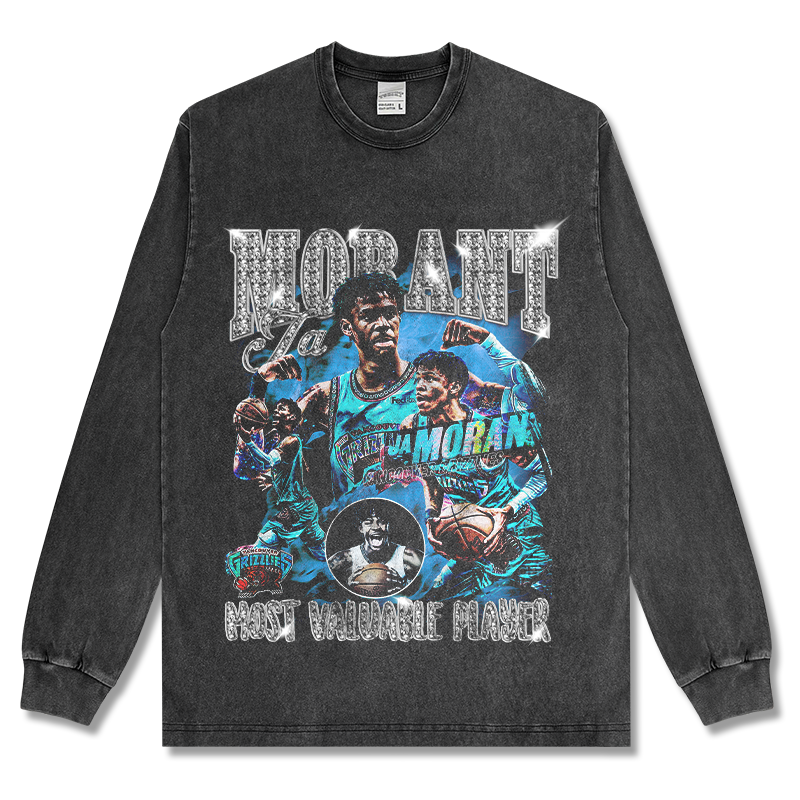 JA MORANT LONG SLEEVE – שחור שטוף