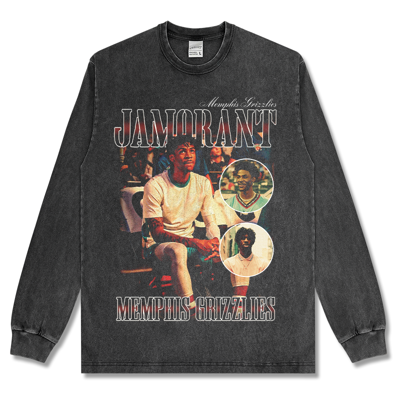 JA MORANT LONG SLEEVE – שחור שטוף