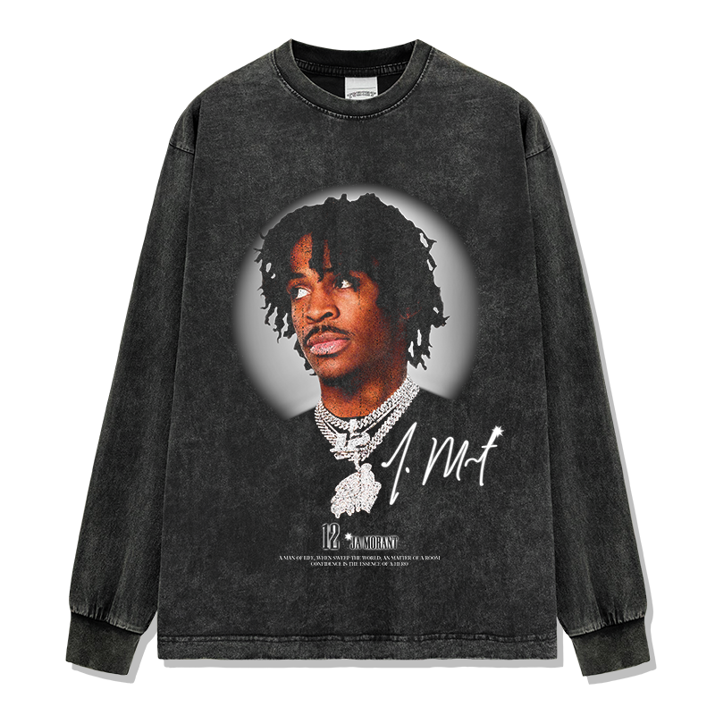 JA MORANT LONG SLEEVE – שחור שטוף