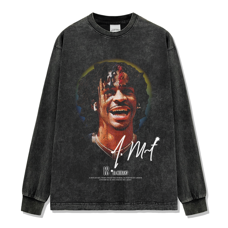 JA MORANT LONG SLEEVE – שחור שטוף